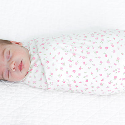 Rosebud Floral Swaddle Blanket