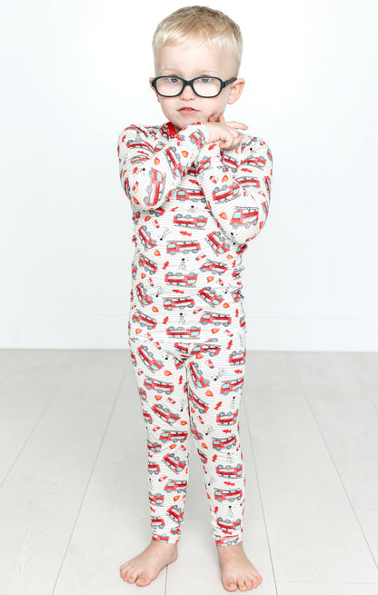 Fire Trucks Long Sleeve Jammies Set