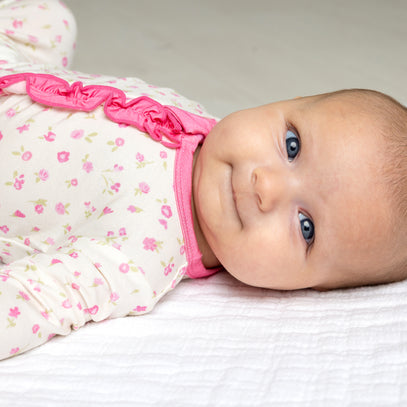 Rosebud Floral Ruffle Footie