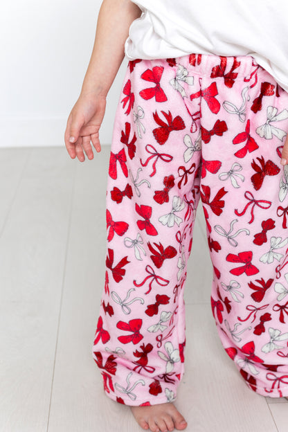 Plush Pants-Red Bows