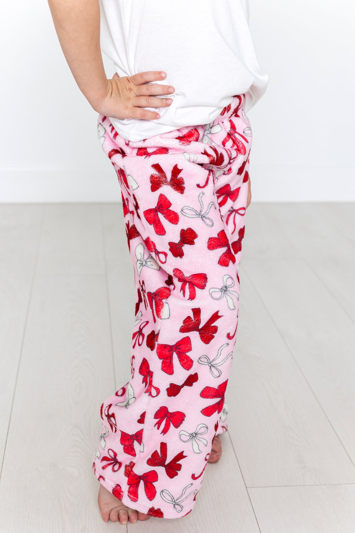 Plush Pants-Red Bows