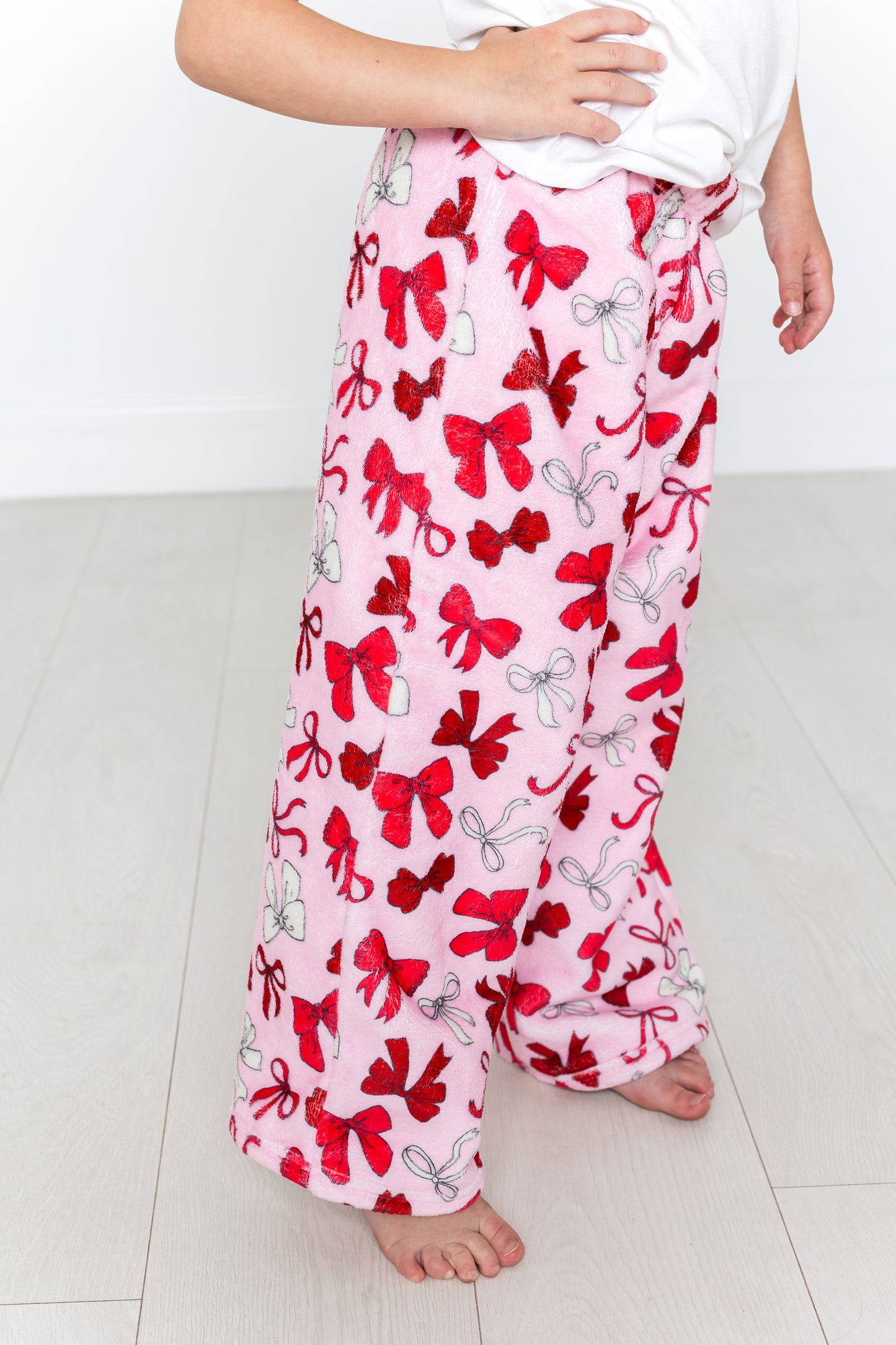 Plush Pants-Red Bows