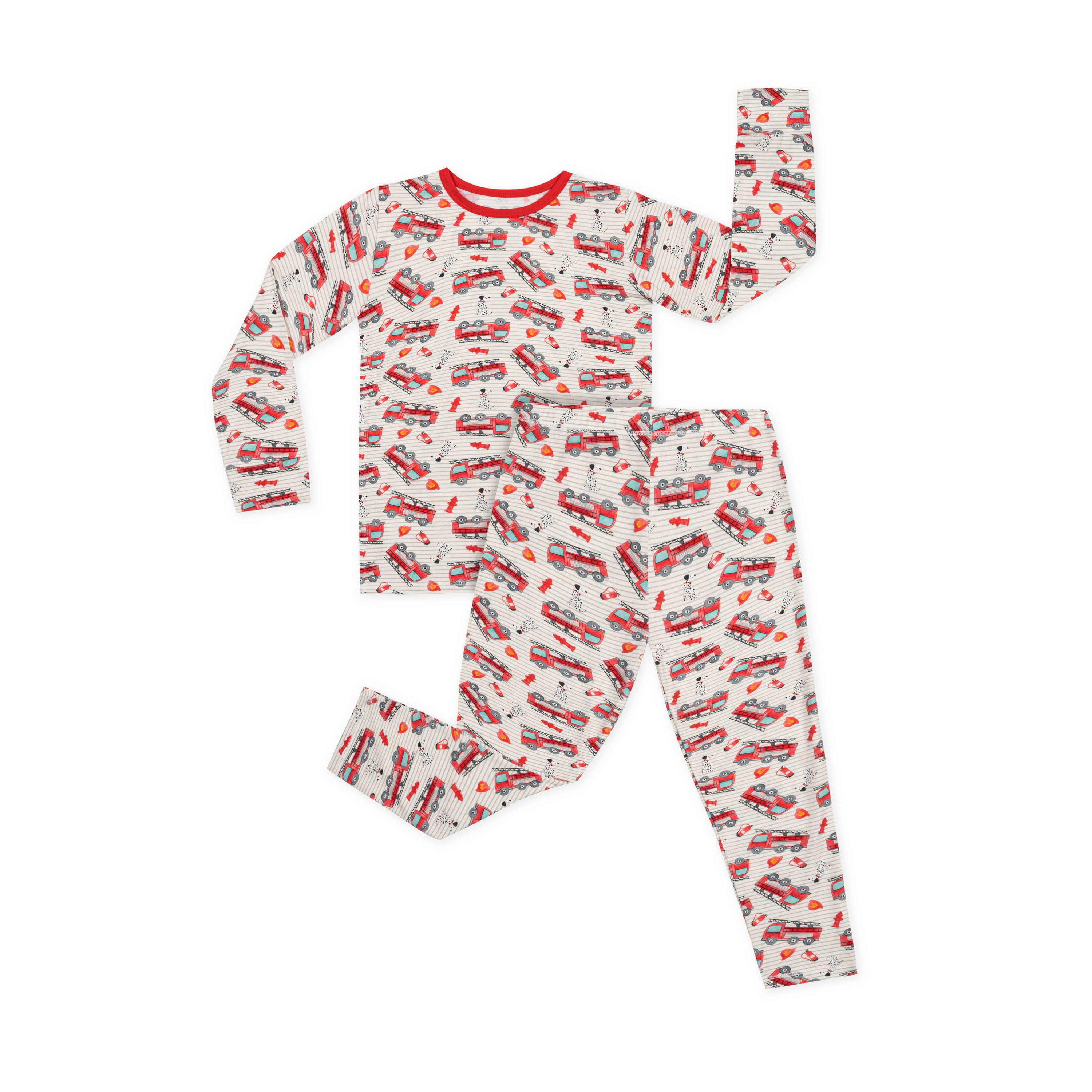 Fire Trucks Long Sleeve Jammies Set