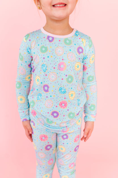 Turquoise Donuts Long Sleeve Jammies Set