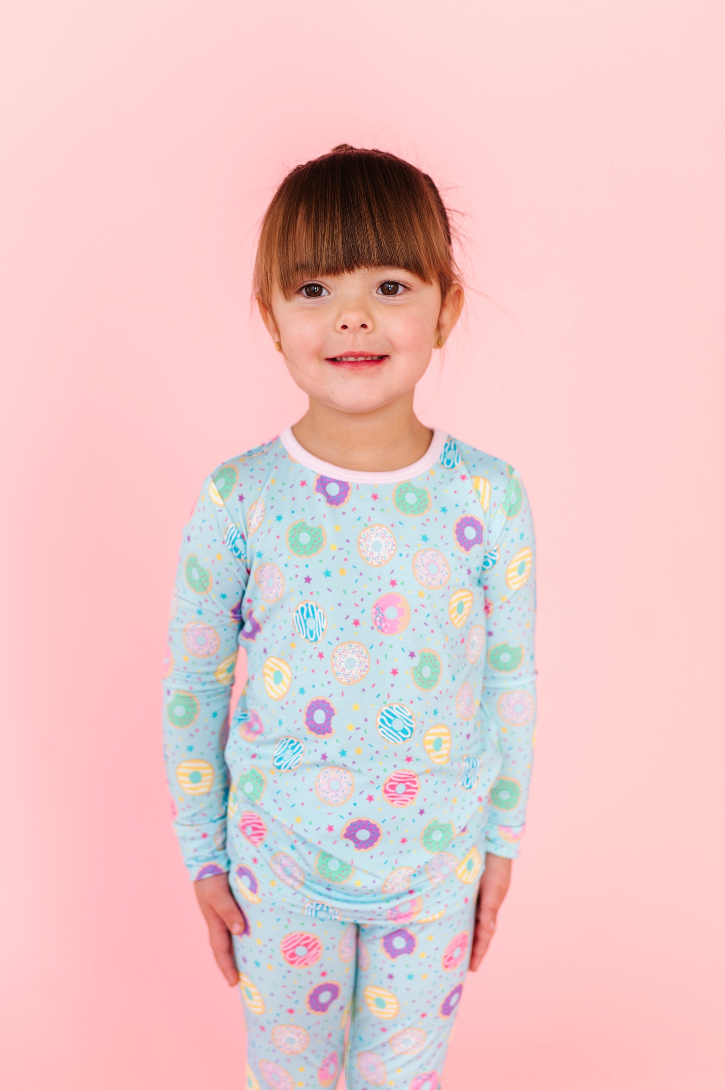 Turquoise Donuts Long Sleeve Jammies Set