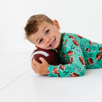 Football FIeld Long Sleeve Jammies Set