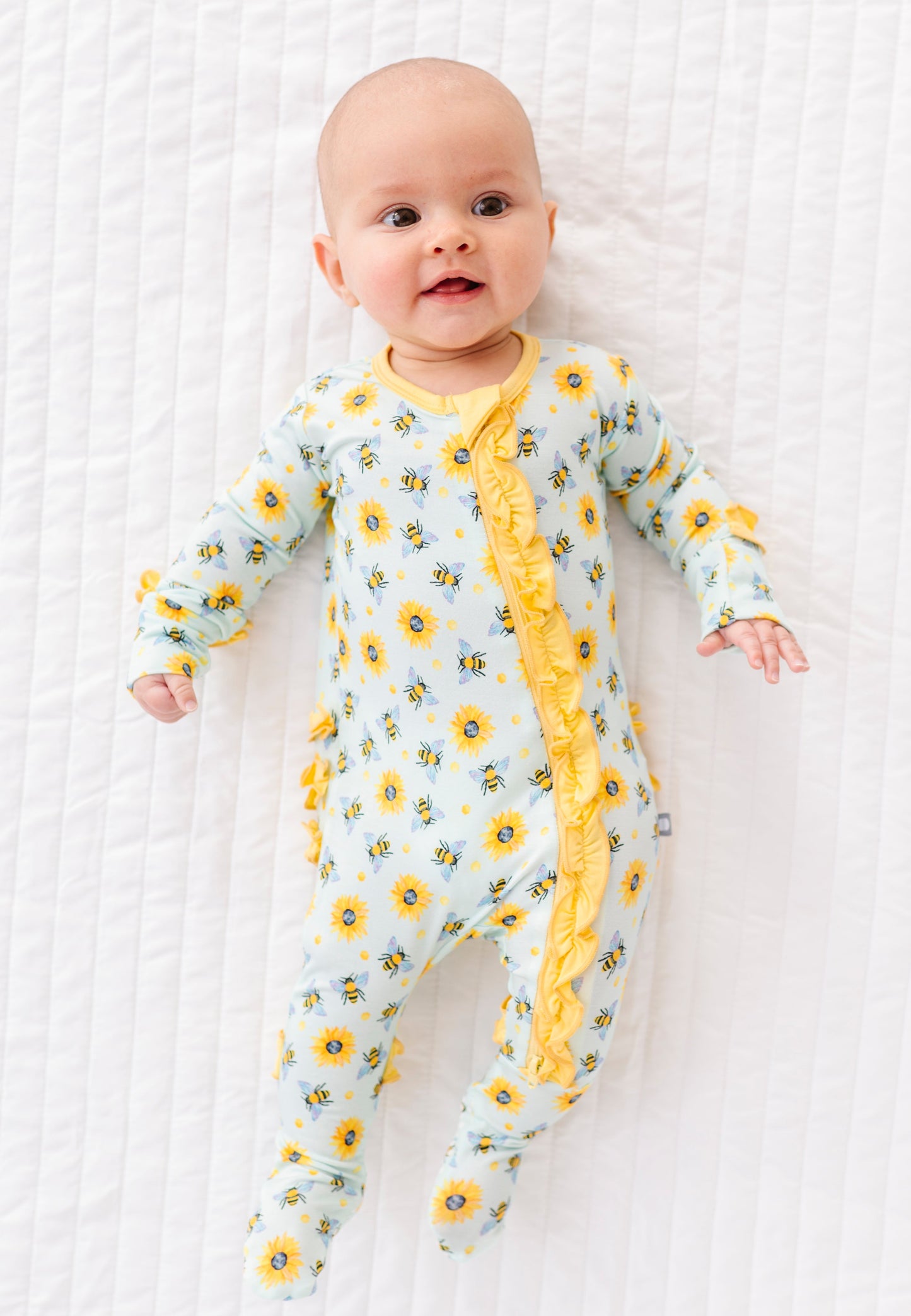 Honey Bees Ruffle Footie