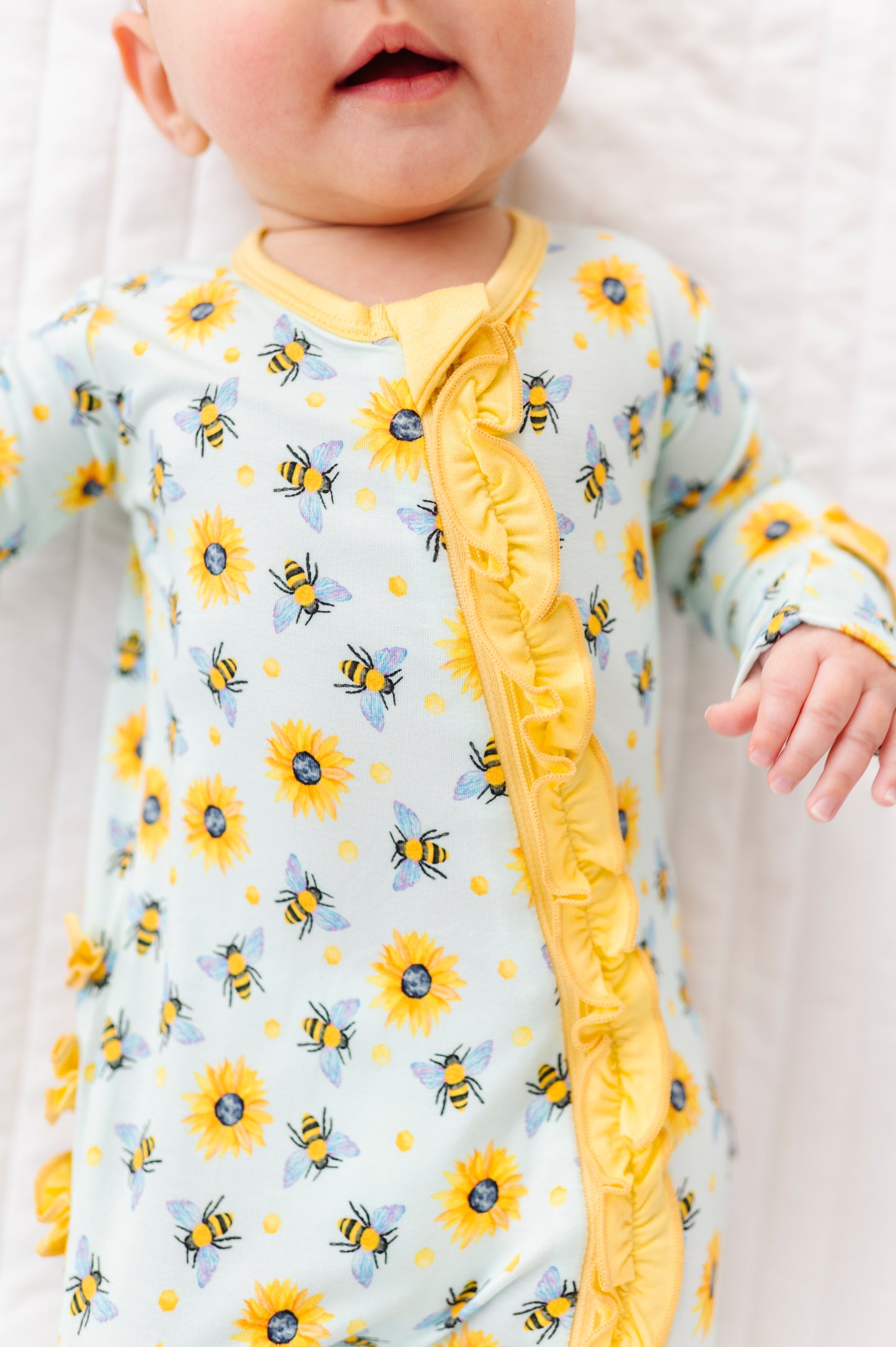 Honey Bees Ruffle Footie