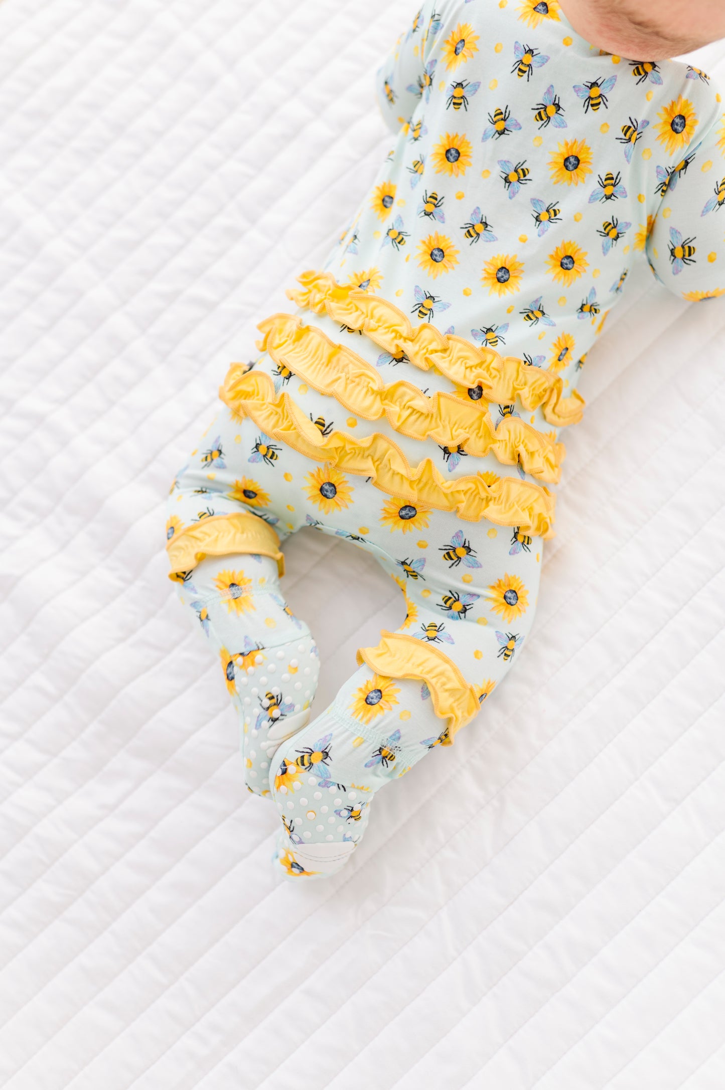 Honey Bees Ruffle Footie