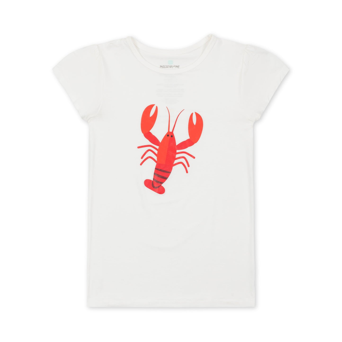 Cap Sleeve Tee - White with Lobster/Crawfish Screen