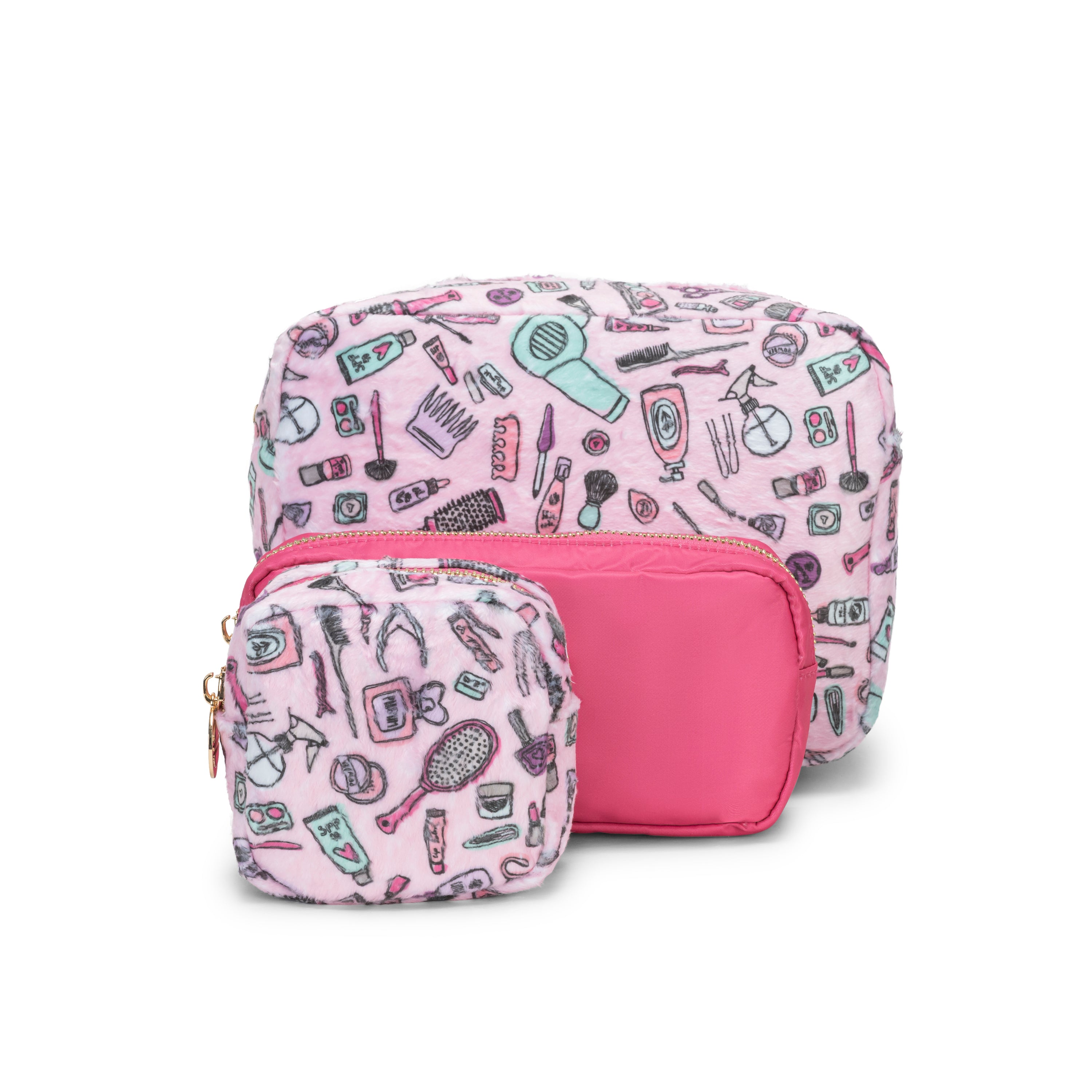 3 Pouch trio - Plush & Nylon