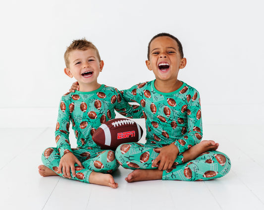 Football FIeld Long Sleeve Jammies Set