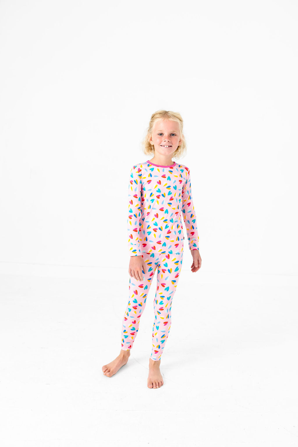 Two Tone Hearts Long Sleeve Jammies Set