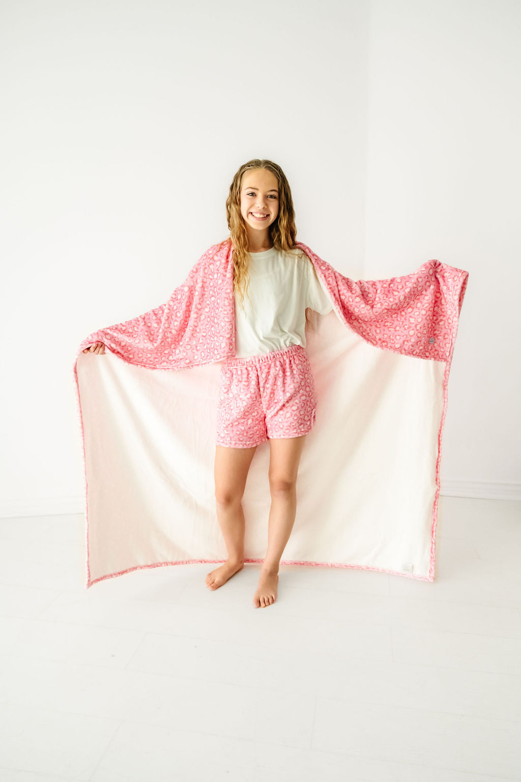 Plush Blanket-Pink Leopard