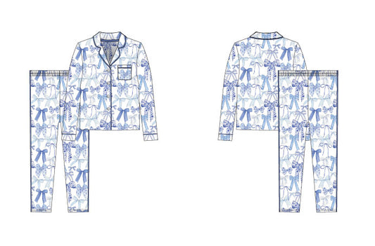 Tween Kellyanne's Bows Button Down PJ's