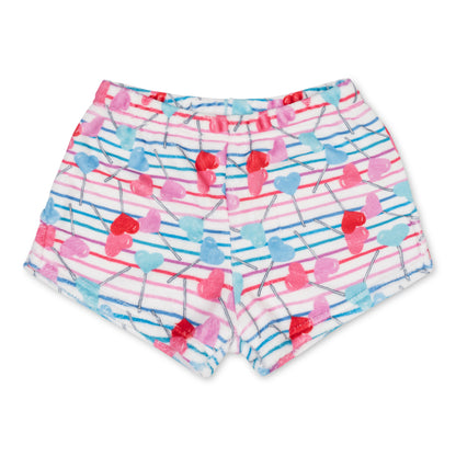 Plush Shorts - Lollipop Hearts