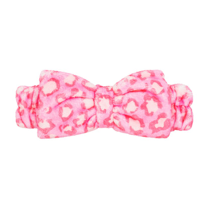 Plush Bow-Pink Leopard