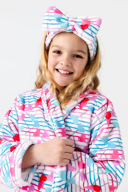 Plush Robe - Lollipop Hearts