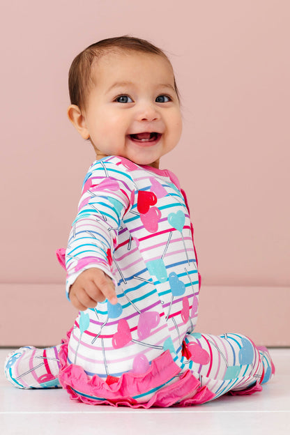 Lollipop Hearts Ruffle Footie