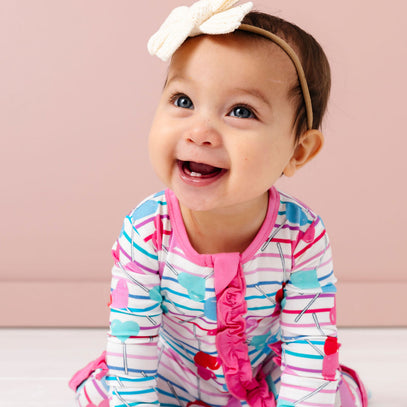 Lollipop Hearts Ruffle Footie