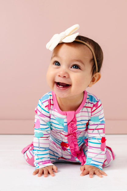 Lollipop Hearts Ruffle Footie