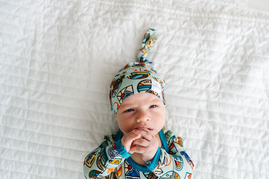 Happy Camper Top Knot Hat