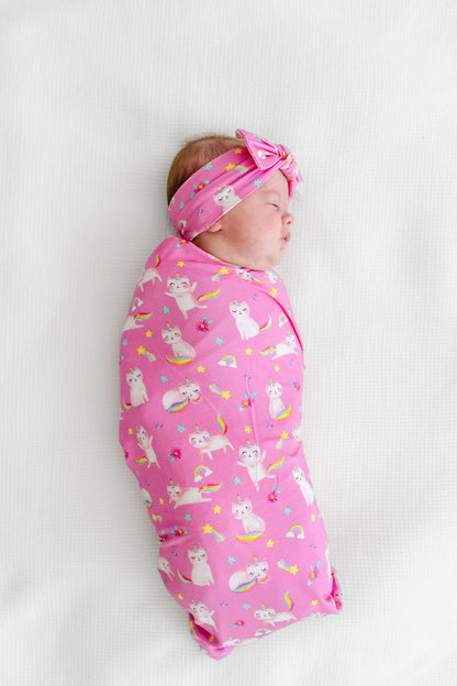 Unicorn Kitty Swaddle Blanket