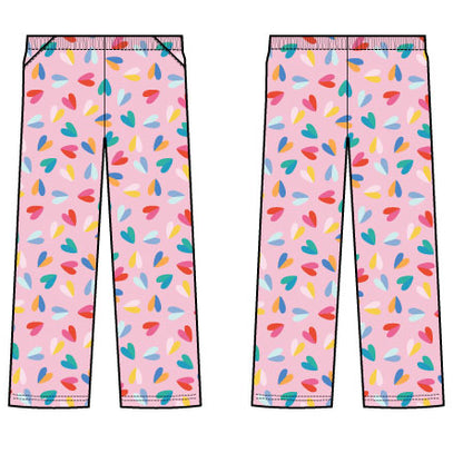 Stretch Plush Pants-Two Tone Hearts