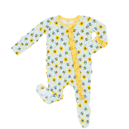 Honey Bees Ruffle Footie