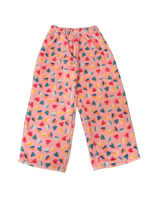 Stretch Plush Pants-Two Tone Hearts