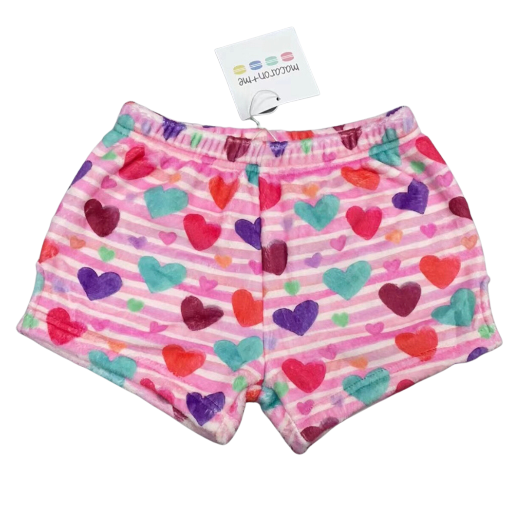 Plush Shorts-Heart Stripe