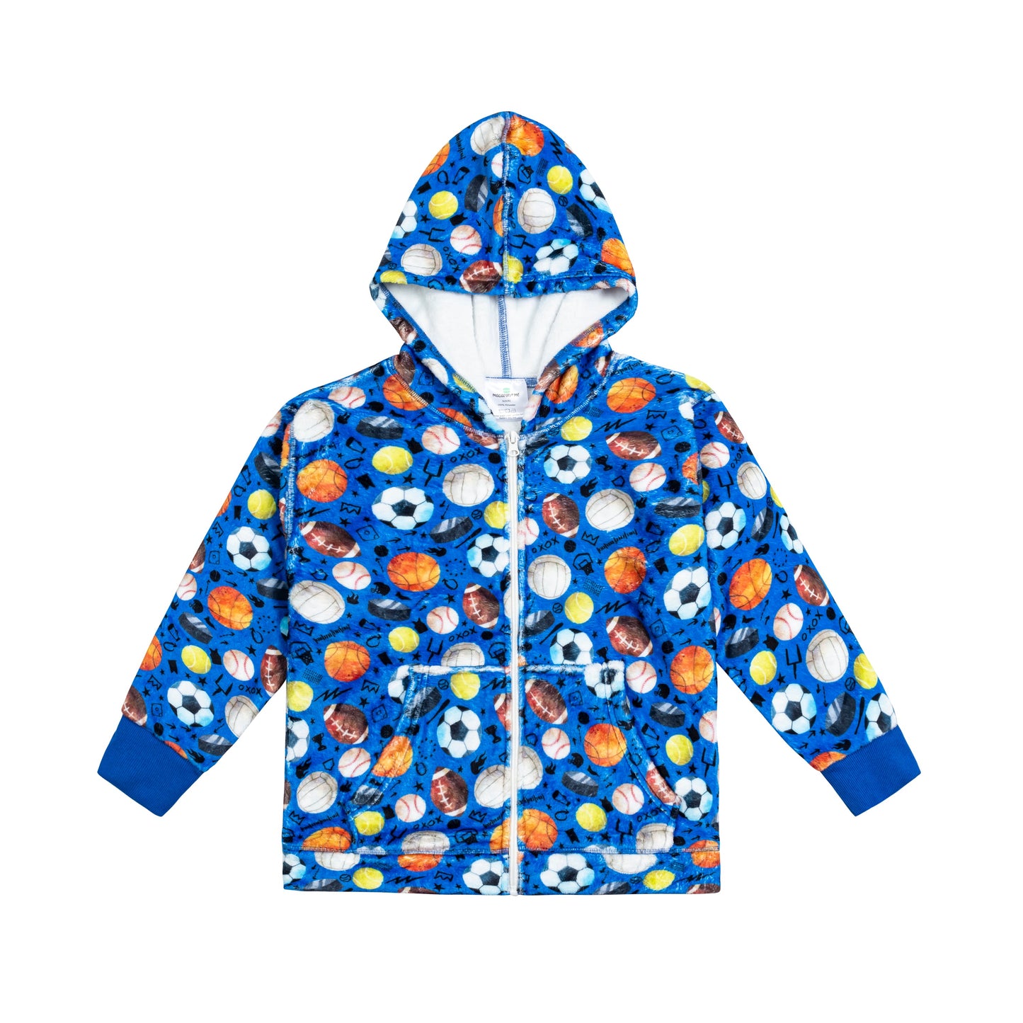 Plush Zip Hoodie -BLUE SPORTS