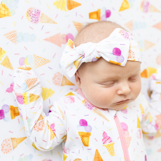 Ice Cream & Sprinkles Bow Headband