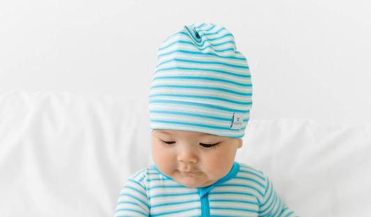 Blues Stripe Top Knot Hat