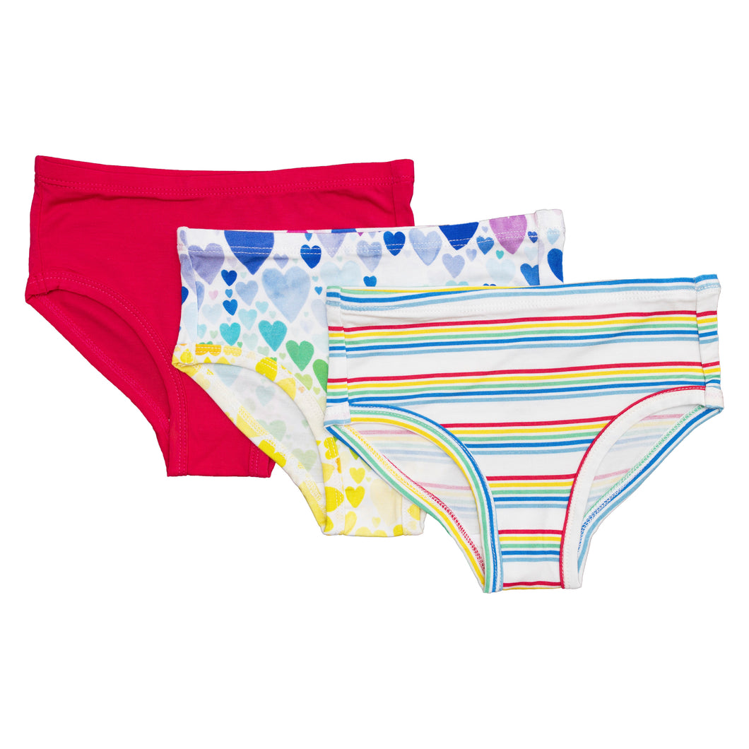 Rainbow Hearts & Retro Stripes Panty Pack